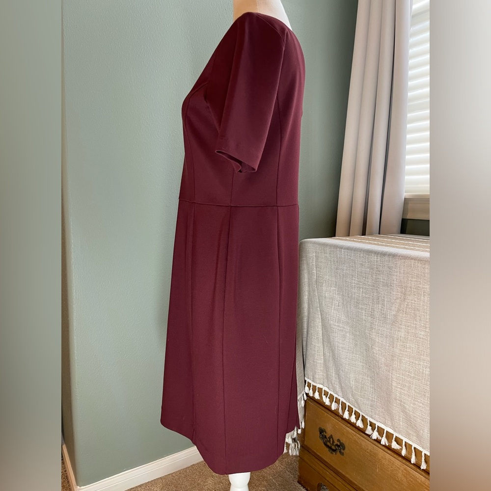 Ann Taylor Burgundy Dress Sz 8P - 8 Petite - Picture 4 of 11